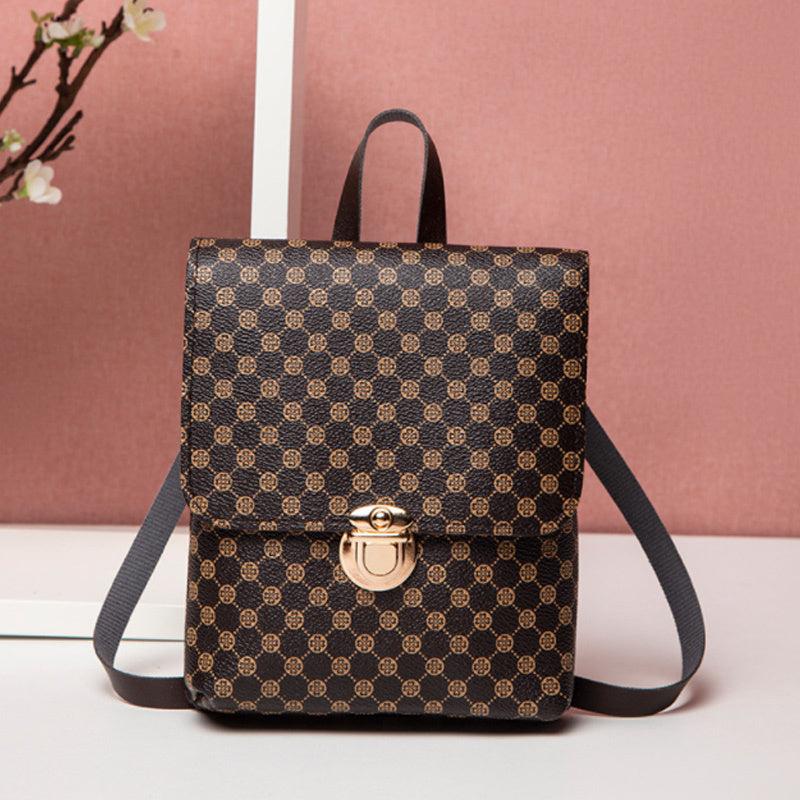 Geometric Pattern Small Backpack Faux Leather Shoulder Bag