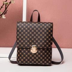 Geometric Pattern Small Backpack Faux Leather Shoulder Bag