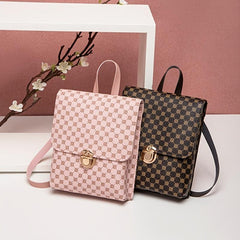 Geometric Pattern Small Backpack Faux Leather Shoulder Bag