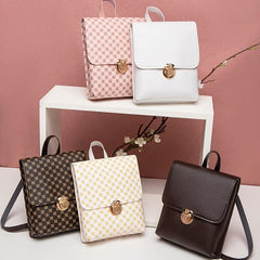 Geometric Pattern Small Backpack Faux Leather Shoulder Bag