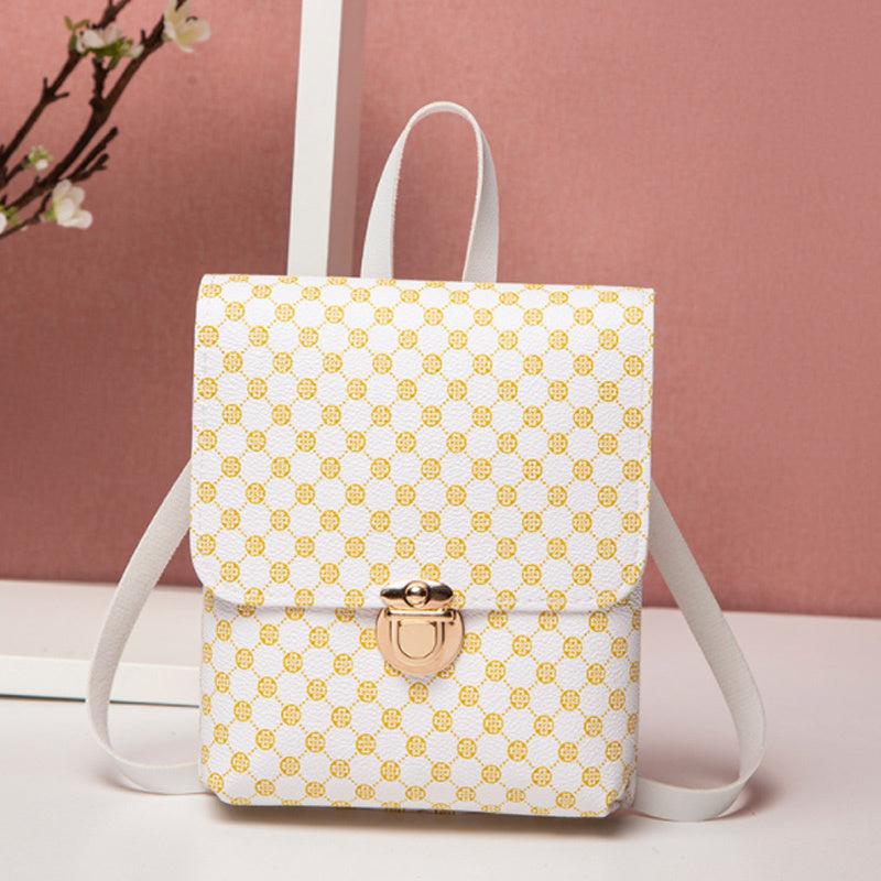 Geometric Pattern Small Backpack Faux Leather Shoulder Bag