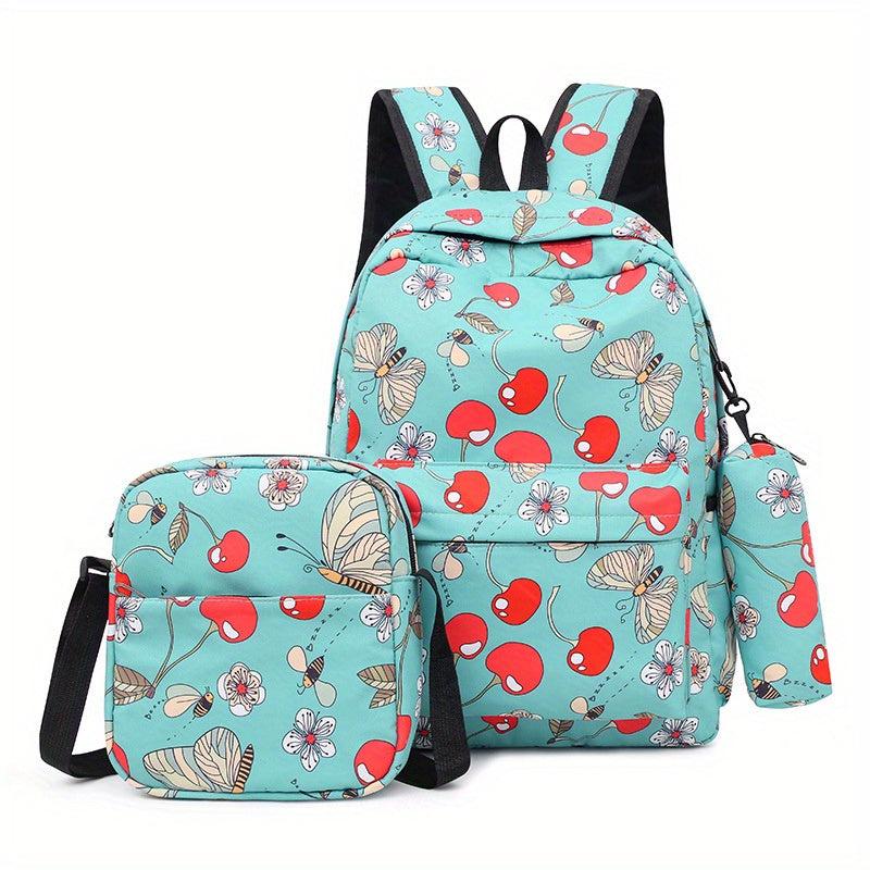 3pcs Cartoon Printed Backpack Set for Boys and Girls