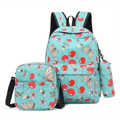3pcs Cartoon Printed Backpack Set for Boys and Girls