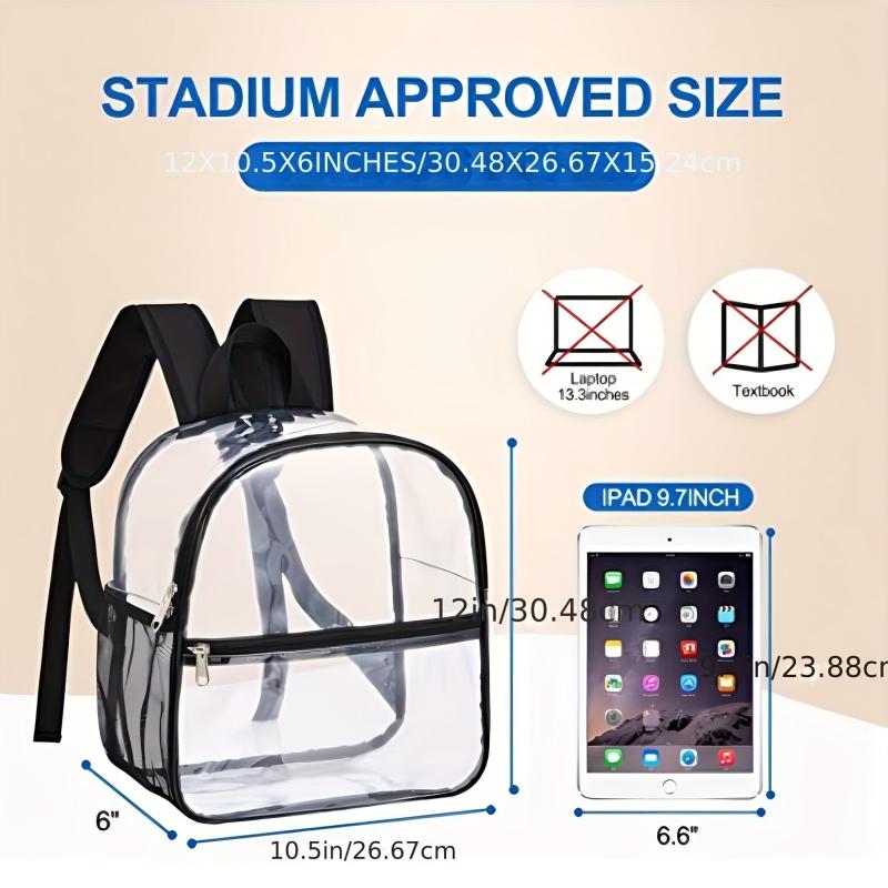Clear PVC Backpack Stadium Approved Waterproof Travel Schoolbag