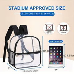 Clear PVC Backpack Stadium Approved Waterproof Travel Schoolbag