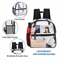Clear PVC Backpack Stadium Approved Waterproof Travel Schoolbag