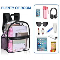 Clear PVC Backpack Stadium Approved Waterproof Travel Schoolbag