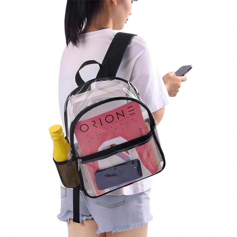 Clear PVC Backpack Stadium Approved Waterproof Travel Schoolbag