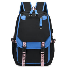 Canvas Backpack with Buckle Decor Flap, Zipper School Bag