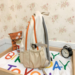 Colorblock Preppy School Bag Large Capacity Backpack