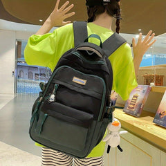 Colorblock Preppy School Bag Large Capacity Backpack