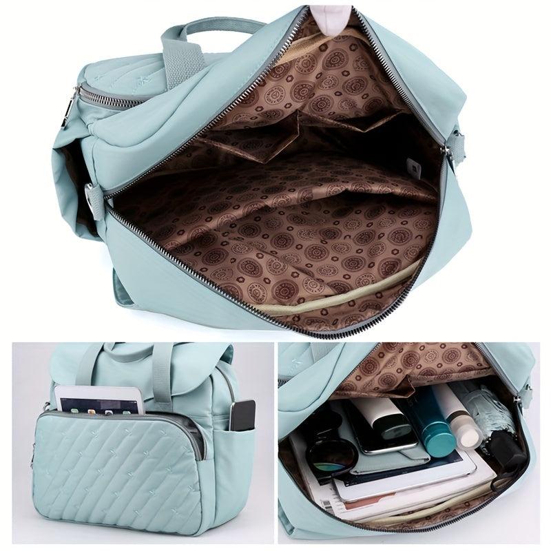 Solid Multifunctional Storage Backpack Laptop Bag