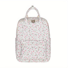 Flower Pattern Backpack Zipper School Bag Women's Rucksack