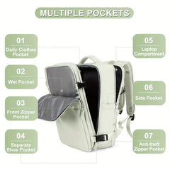 Large Capacity Travel Storage Backpack Lightweight Solid Rucksack