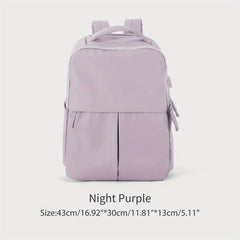 Solid Preppy Backpack All Match Travel Storage School Rucksack