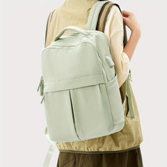 Solid Preppy Backpack All Match Travel Storage School Rucksack