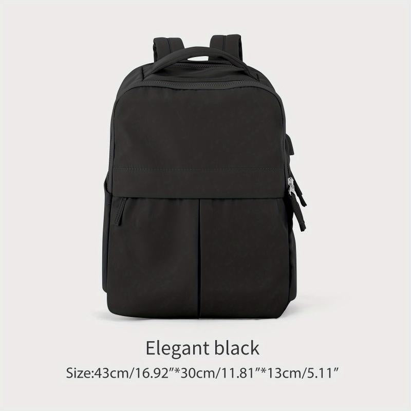 Solid Preppy Backpack All Match Travel Storage School Rucksack