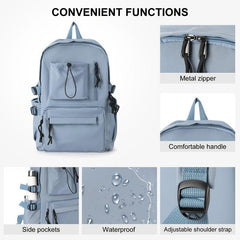 Minimalist Zipper Backpack Large Capacity Preppy School Bag