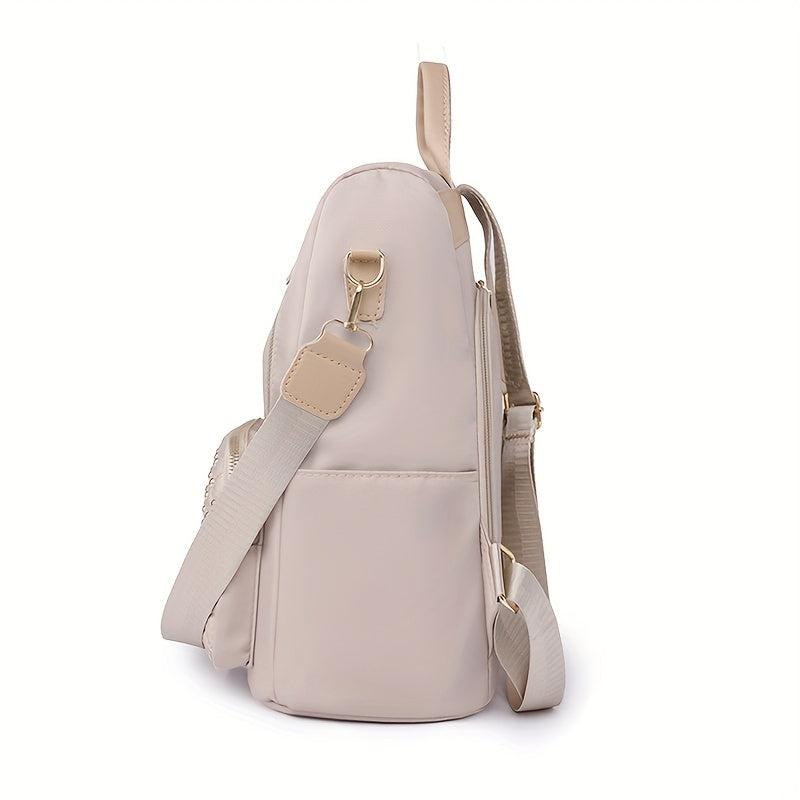 Minimalist Zipper Backpack Rivets Decor Women's Classic Daypack