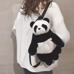 Plush Panda School Bag Faux Fur Purse for Kids