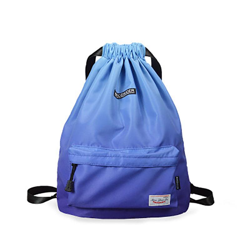 Waterproof Drawstring Backpack Ombre Sports Rucksack Lightweight Gym Travel