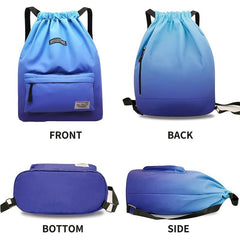 Waterproof Drawstring Backpack Ombre Sports Rucksack Lightweight Gym Travel
