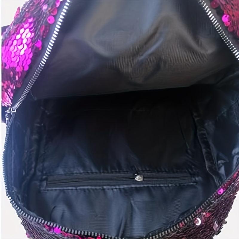Small Sequin Glitter Backpack PU Leather Lightweight Shoulder Bag