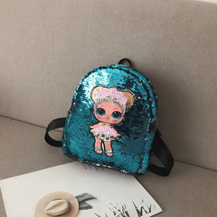 Small Sequin Glitter Backpack PU Leather Lightweight Shoulder Bag
