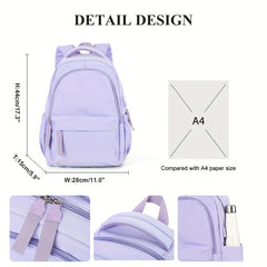 Preppy Style School Backpack Large Capacity Bookbag With USB Charging Port