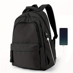 Preppy Style School Backpack Large Capacity Bookbag With USB Charging Port