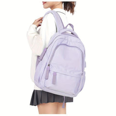 Preppy Style School Backpack Large Capacity Bookbag With USB Charging Port