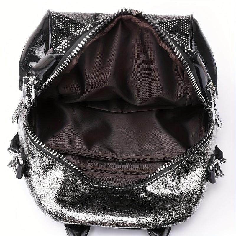 Studded Rhinestone Backpack Purse Convertible Strap Shoulder Bag