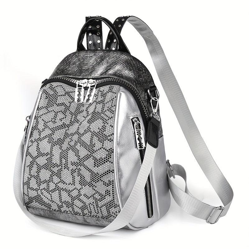 Studded Rhinestone Backpack Purse Convertible Strap Shoulder Bag