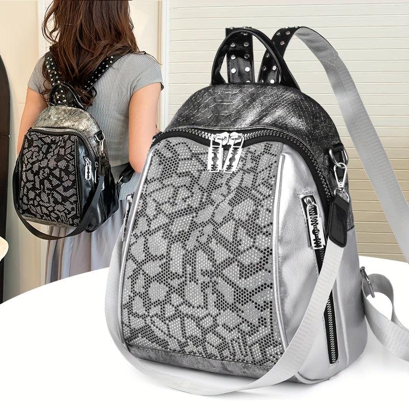 Studded Rhinestone Backpack Purse Convertible Strap Shoulder Bag
