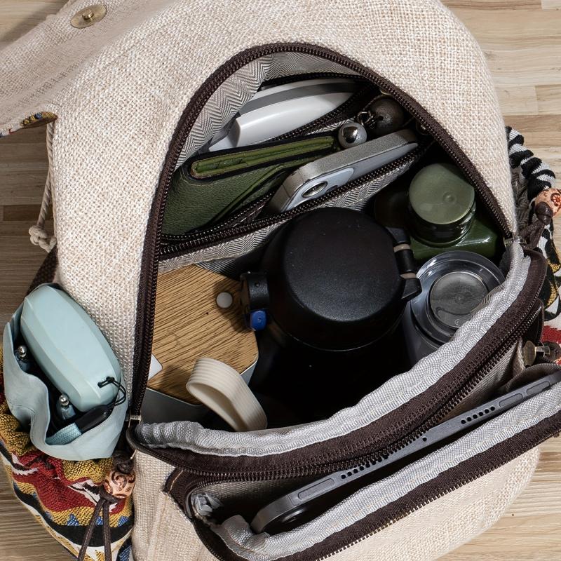 Boho Style Sling Backpack Vintage Fabric Crossbody Bag