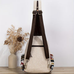 Boho Style Sling Backpack Vintage Fabric Crossbody Bag