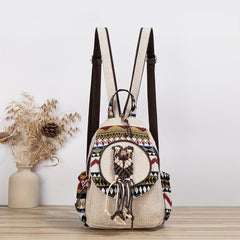Boho Style Sling Backpack Vintage Fabric Crossbody Bag