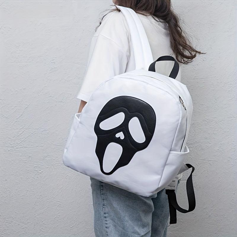 Colorblock Skull Ghost Pattern Backpack Halloween Daypack
