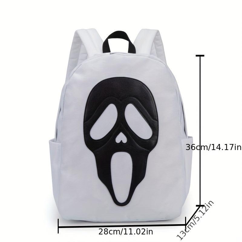 Colorblock Skull Ghost Pattern Backpack Halloween Daypack