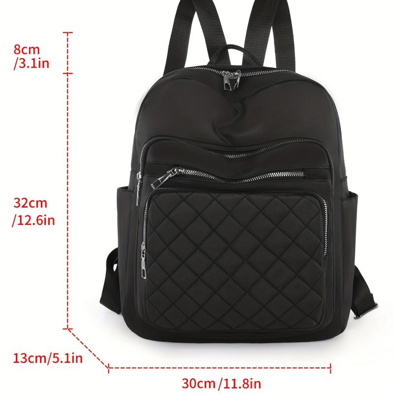 Minimalist Solid Backpack All Match Argyle Pattern Storage Backpack