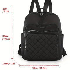 Minimalist Solid Backpack All Match Argyle Pattern Storage Backpack