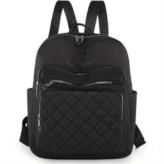 Minimalist Solid Backpack All Match Argyle Pattern Storage Backpack