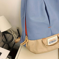 Colorblock Large Capacity Backpack School Bag for Girls