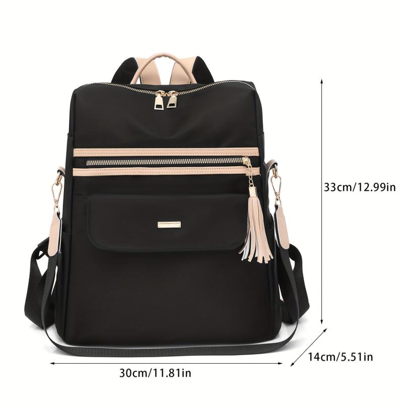 Tassel Large Capacity Preppy Backpack Lightweight Laptop Daypack