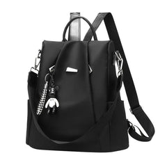 Solid Zipper Backpack Bookbag With Adjustable Strap