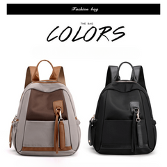 Colorblock Zipper Backpack Lightweight All Match Rucksack For Travel & Work