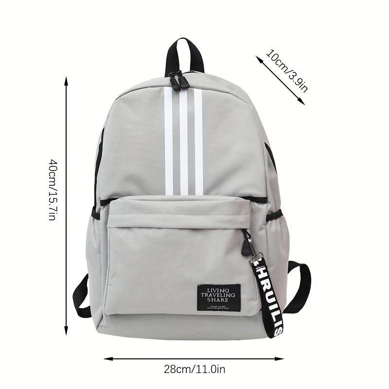 Large Capacity Preppy Backpack Lightweight Nylon Laptop Bag Women's Casual
