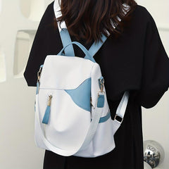 Colorblock Backpack Zipper Daypack Work