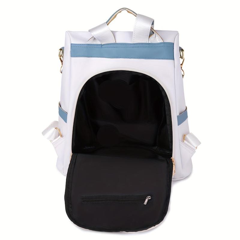 Colorblock Backpack Zipper Daypack Work