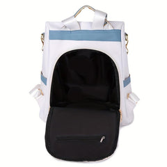 Colorblock Backpack Zipper Daypack Work